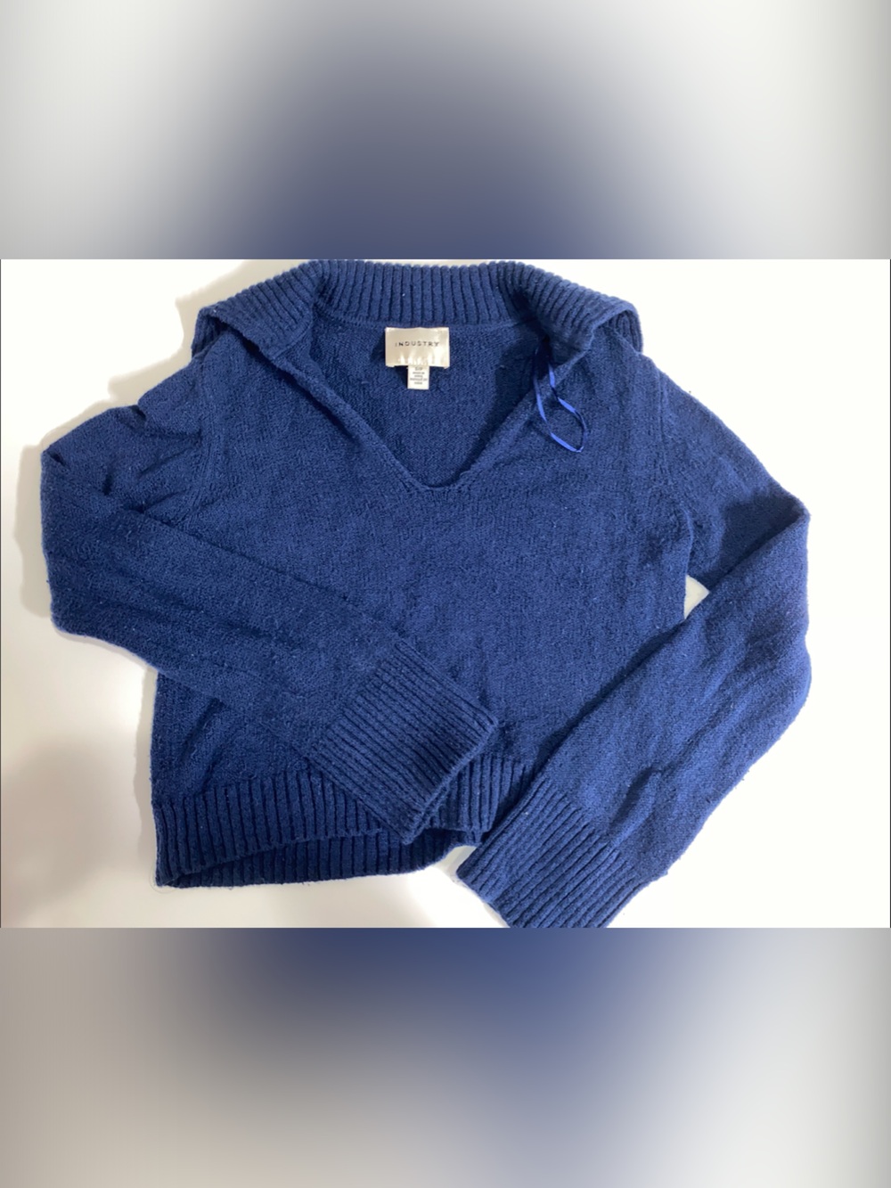 Deep Blue V-Neck Cozy Pullover Sweater